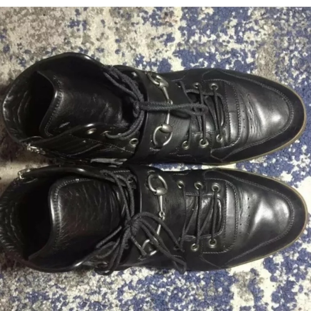Gucci shoes size 12 mens black high-top designer